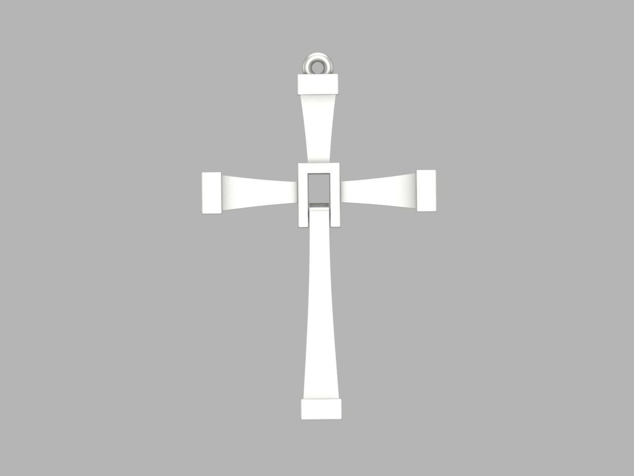 pendant cross 3D print model_3