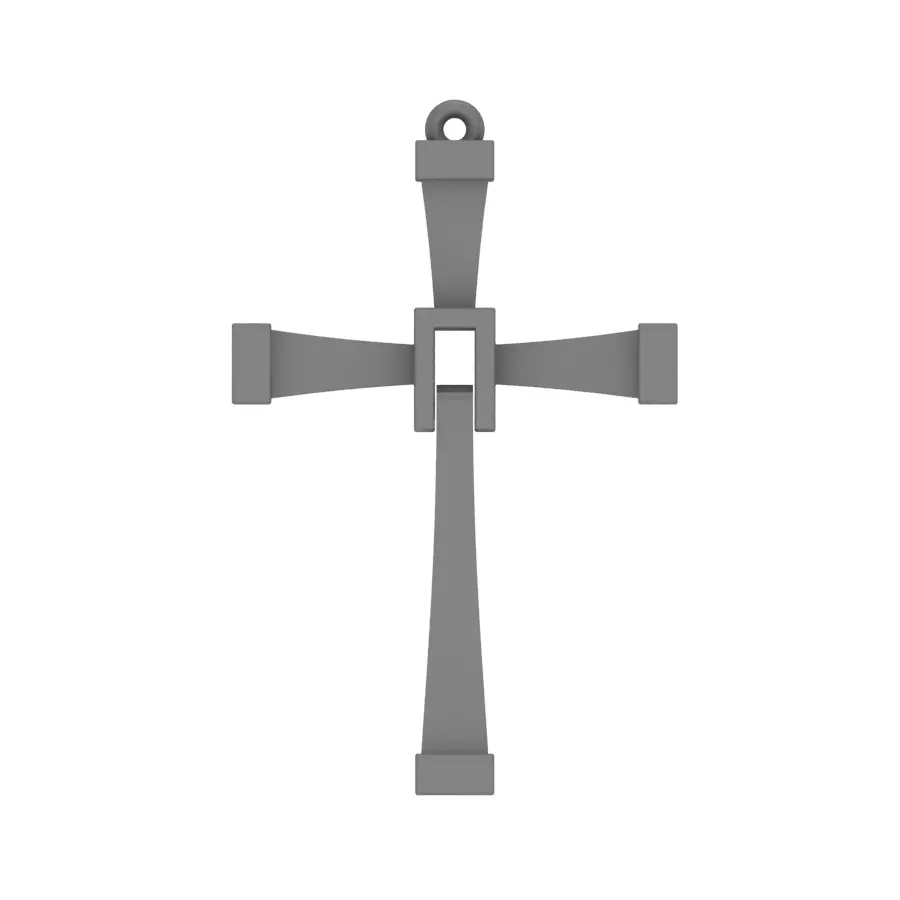 pendant cross 3D print model_0