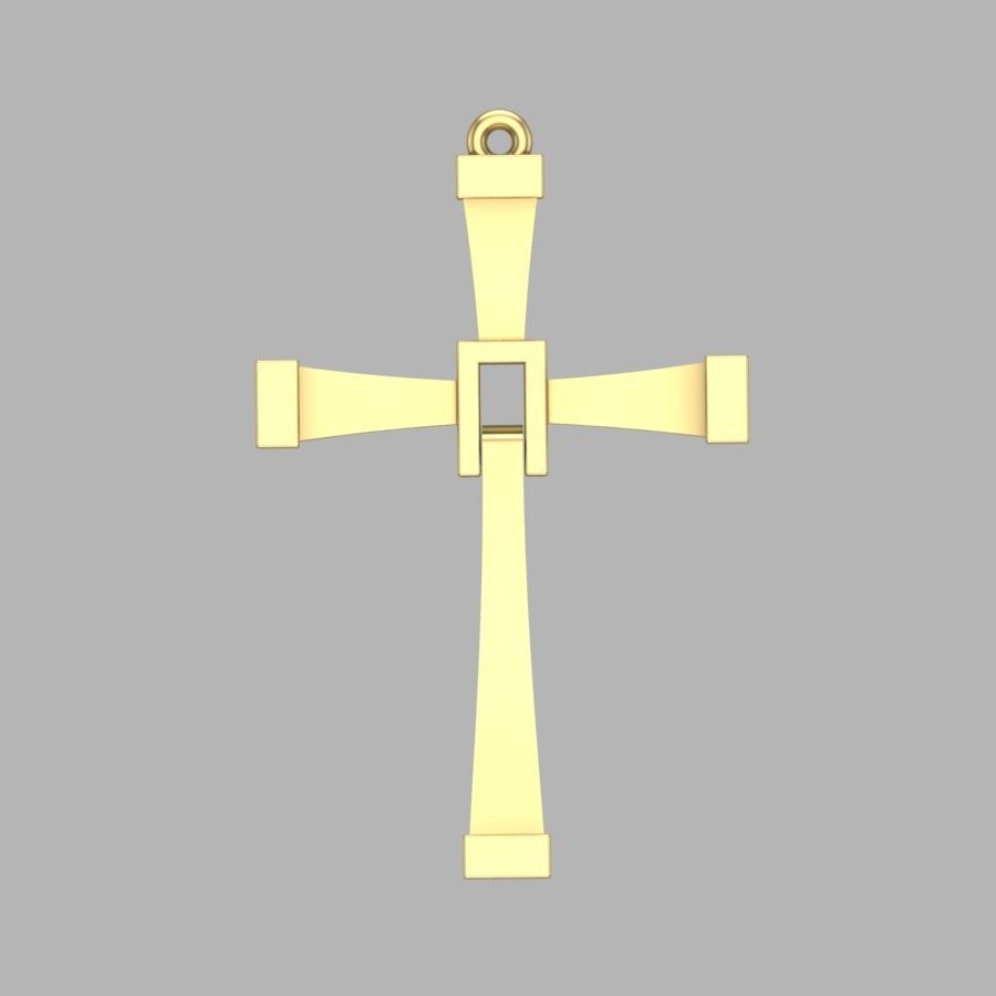 pendant cross 3D print model_2