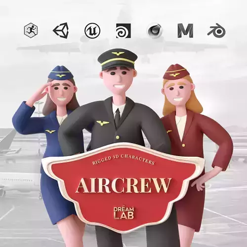 Aircrew - Rigged 3D Characters 12 Animations