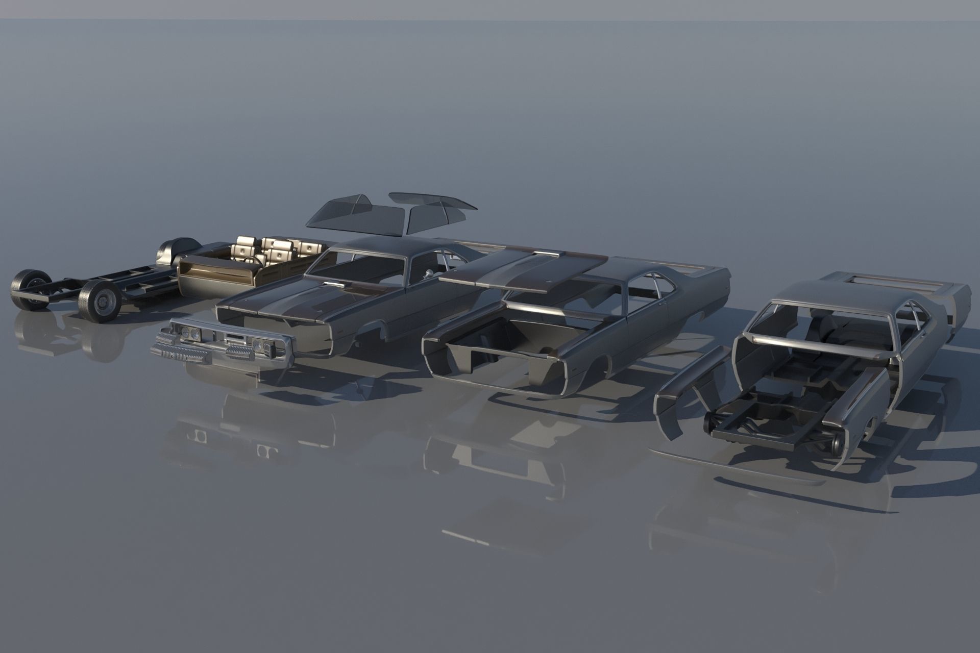 Chrysler 300 - 1970 3D print model_13