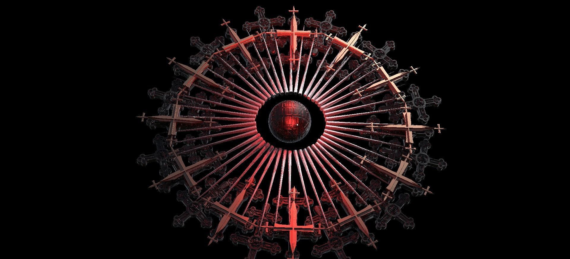 Angel Vortex Crown Sun Golden Sun 3D model_1