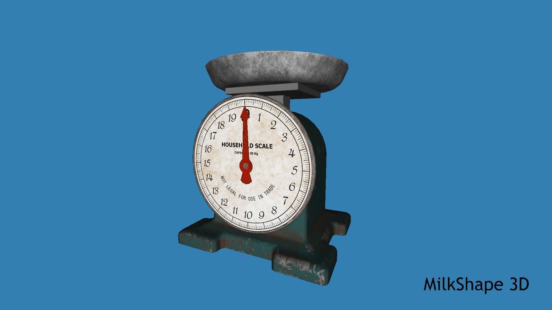Vintage Kitchen Scale Low-poly 3D model_32