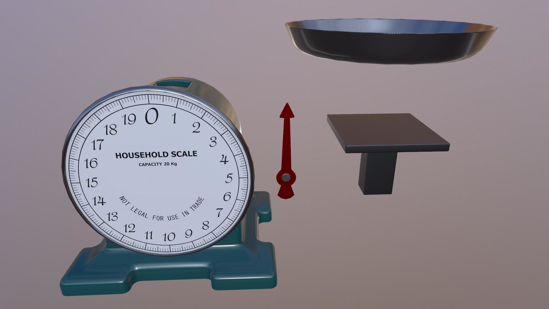 Vintage Kitchen Scale Low-poly 3D model_37