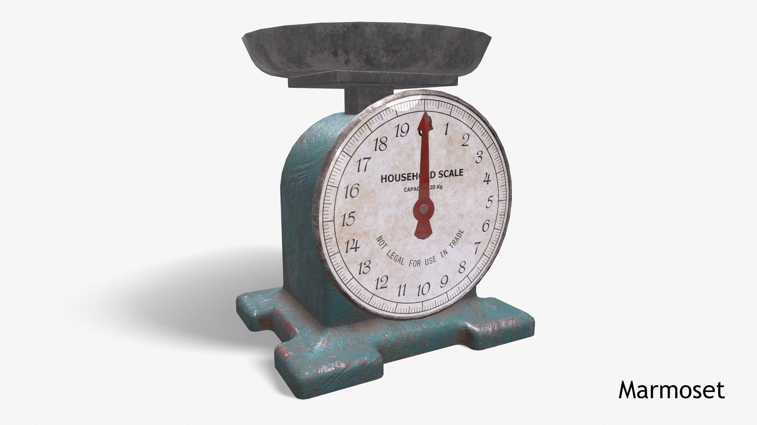 Vintage Kitchen Scale Low-poly 3D model_8