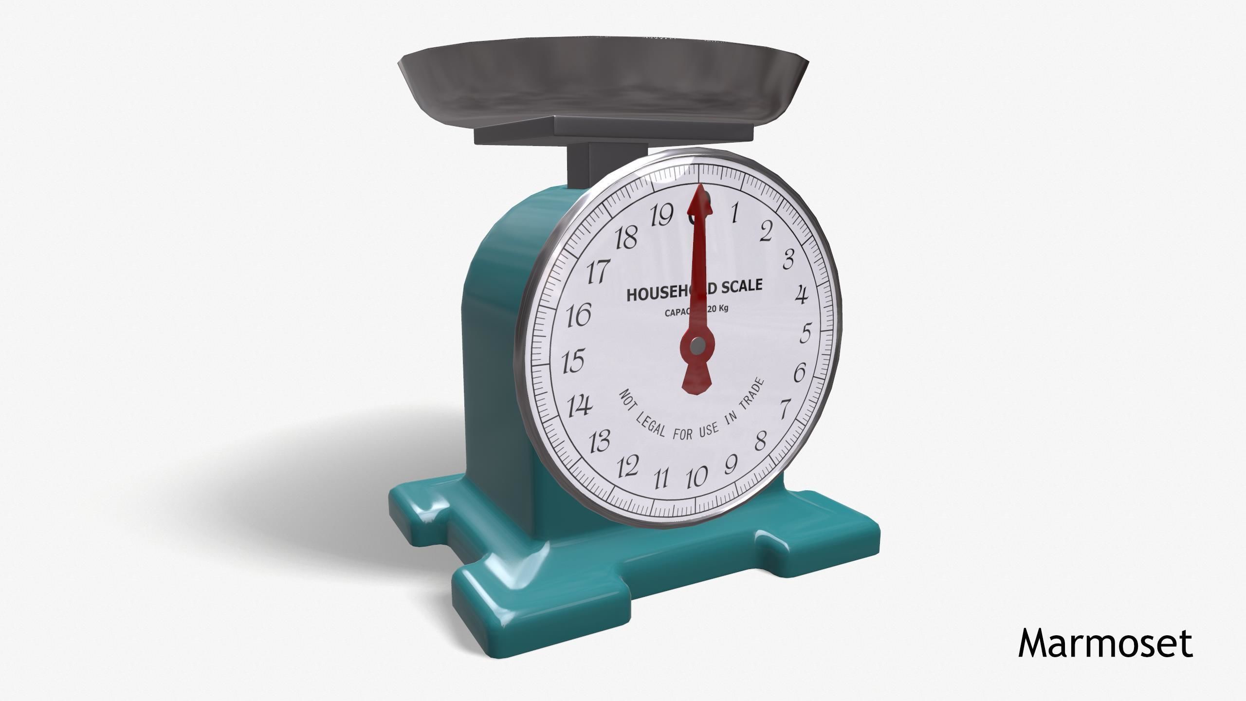 Vintage Kitchen Scale Low-poly 3D model_7