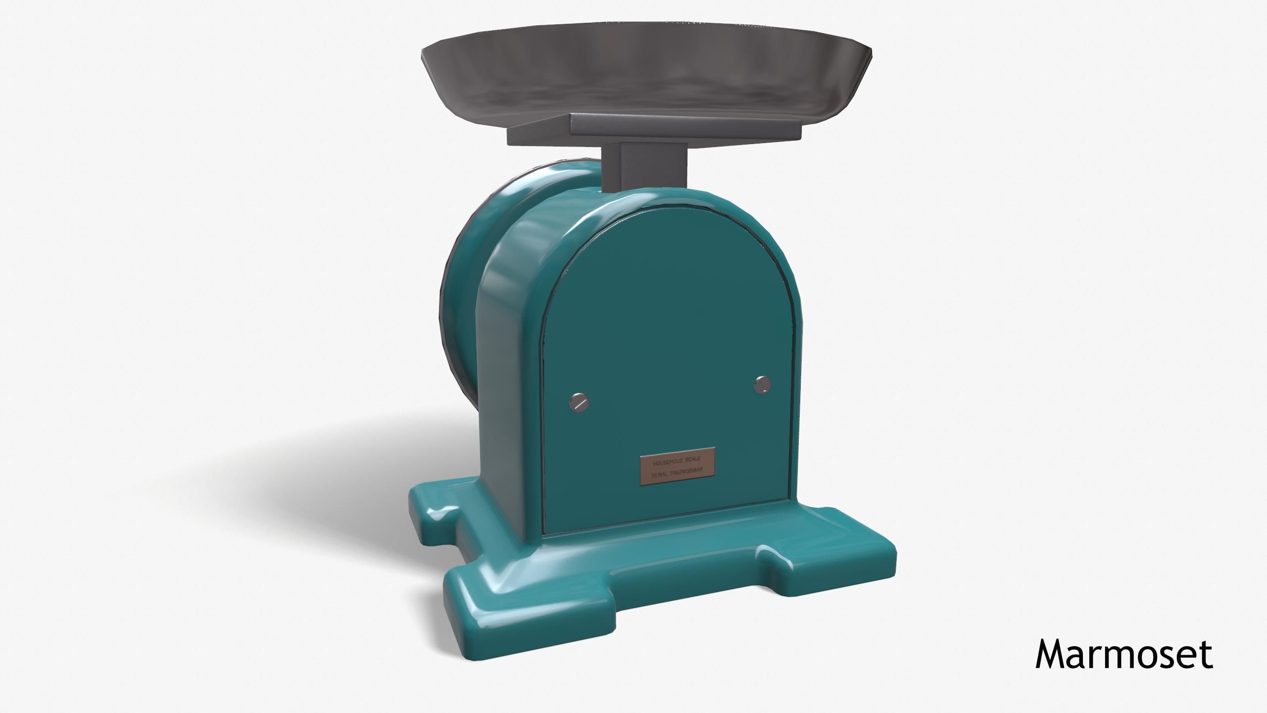 Vintage Kitchen Scale Low-poly 3D model_11