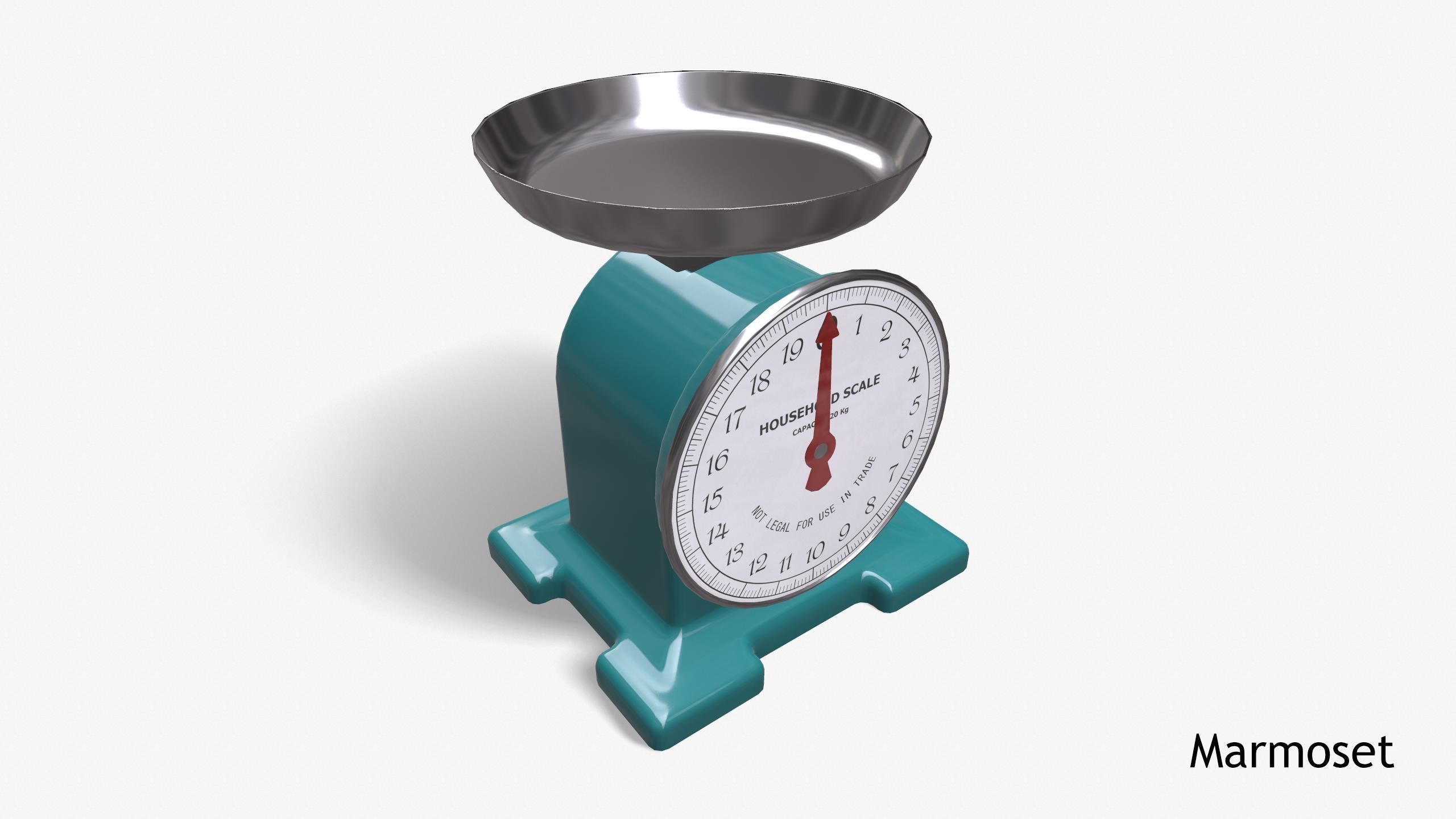 Vintage Kitchen Scale Low-poly 3D model_13