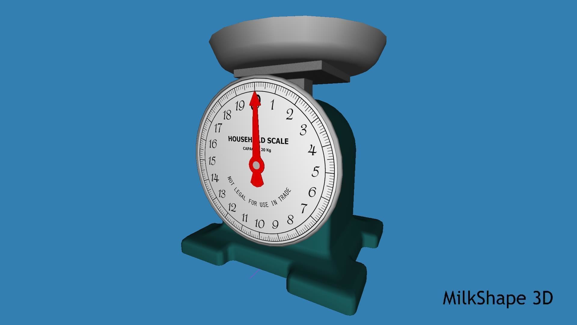 Vintage Kitchen Scale Low-poly 3D model_31