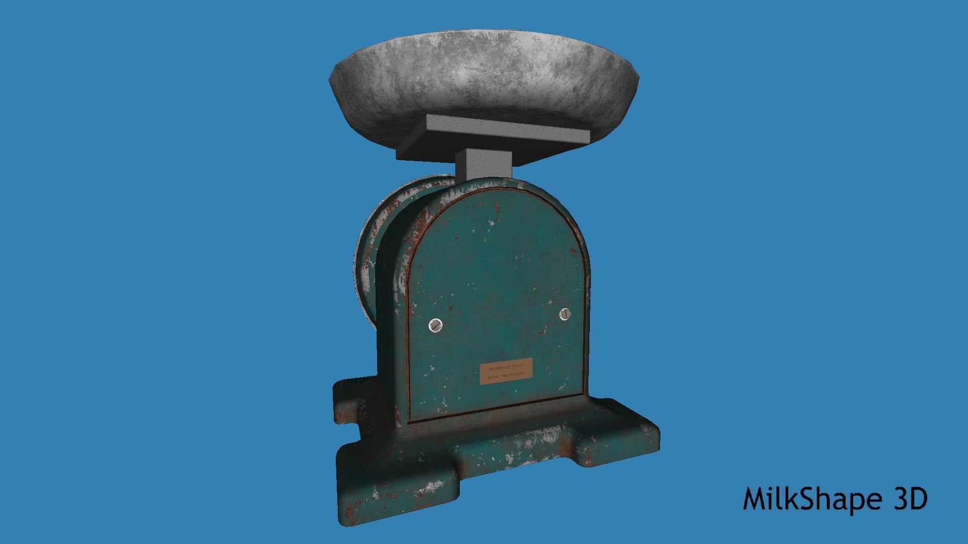 Vintage Kitchen Scale Low-poly 3D model_34