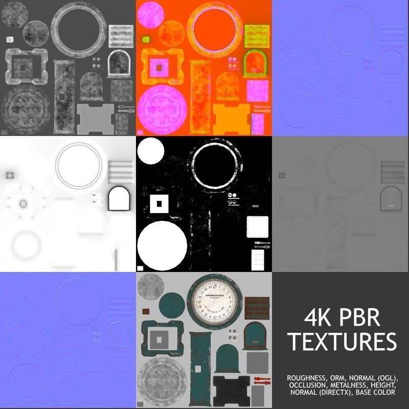 Vintage Kitchen Scale Low-poly 3D model_44