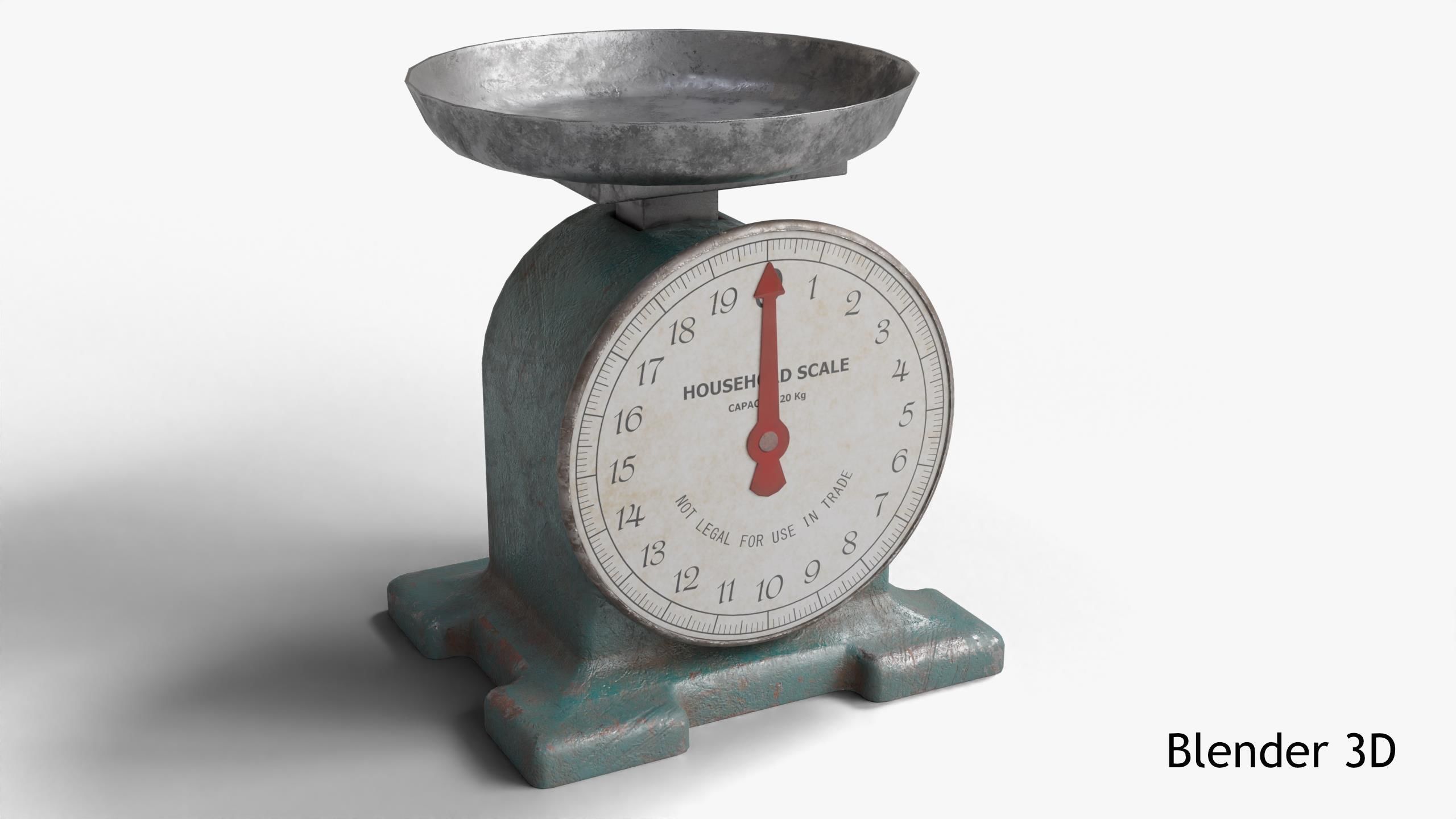 Vintage Kitchen Scale Low-poly 3D model_22