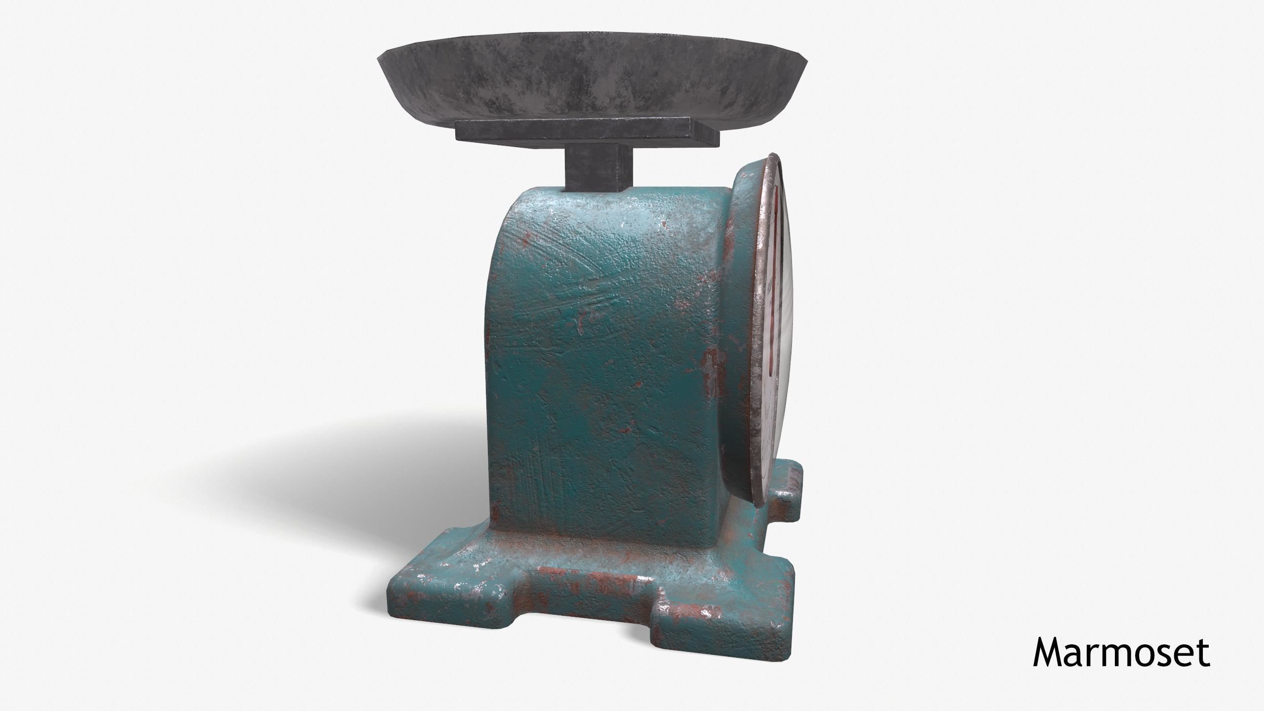 Vintage Kitchen Scale Low-poly 3D model_10