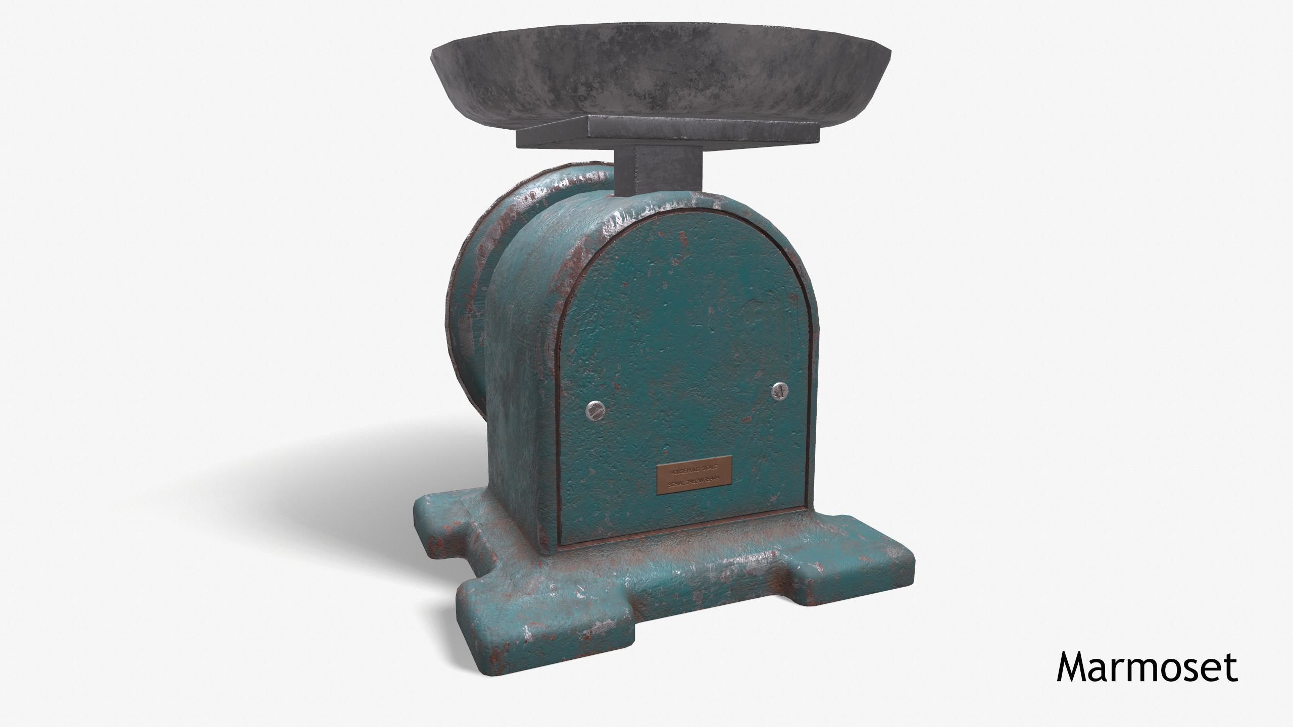 Vintage Kitchen Scale Low-poly 3D model_12