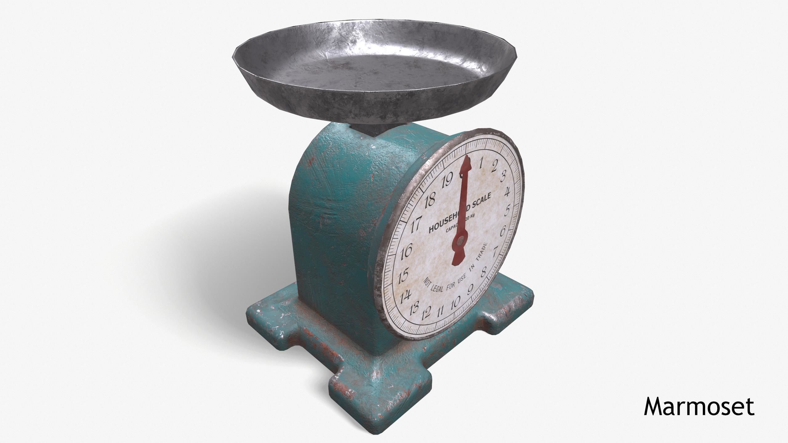 Vintage Kitchen Scale Low-poly 3D model_14