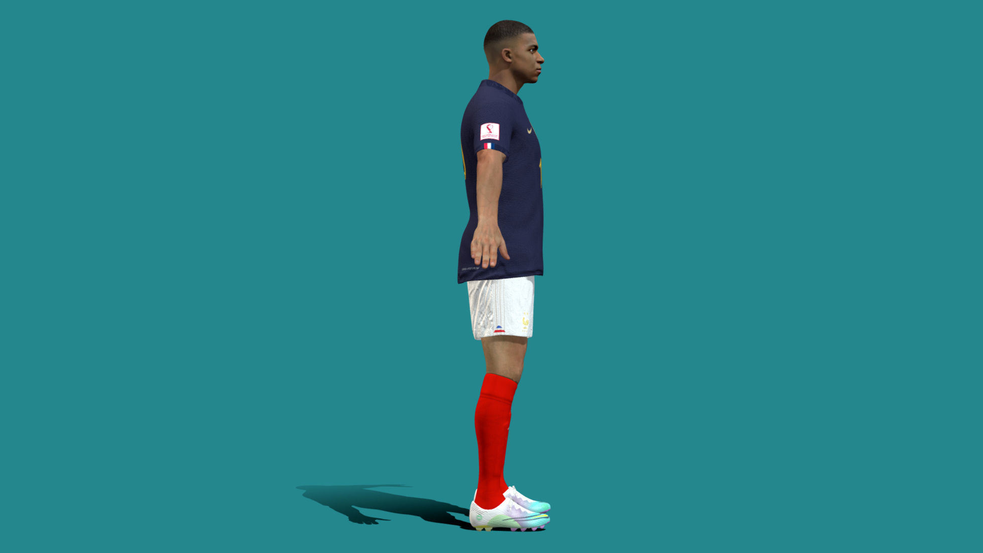 3D Rigged Kylian Mbappe France Worldcup 2022 3D model_3