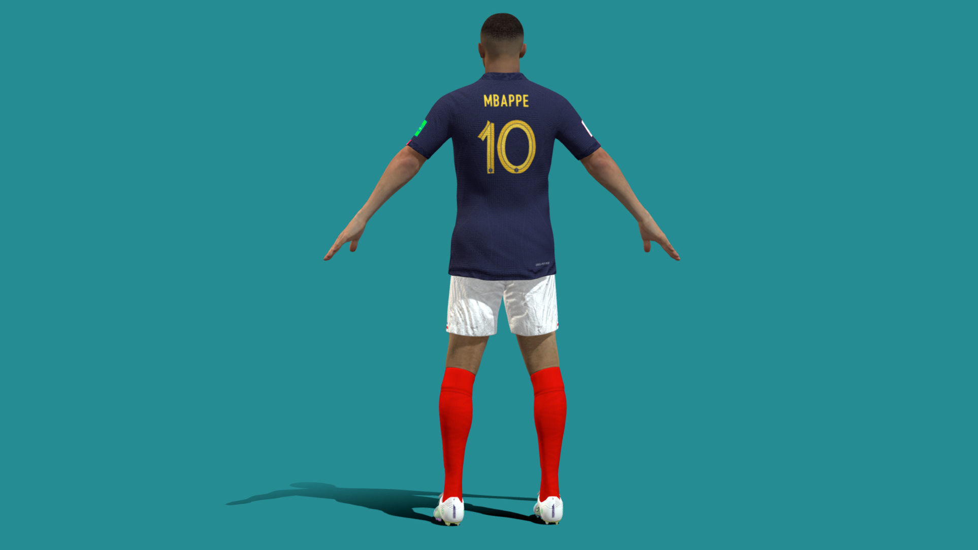 3D Rigged Kylian Mbappe France Worldcup 2022 3D model_4