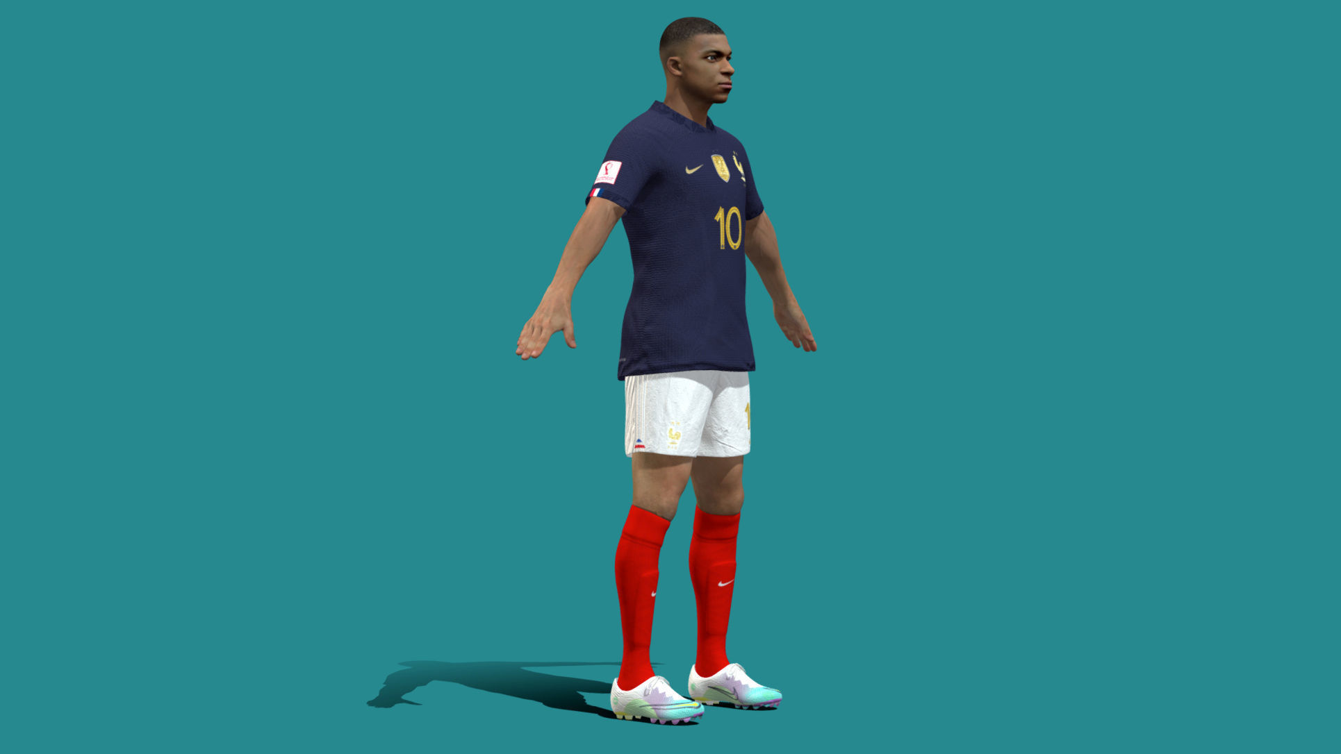 3D Rigged Kylian Mbappe France Worldcup 2022 3D model_2