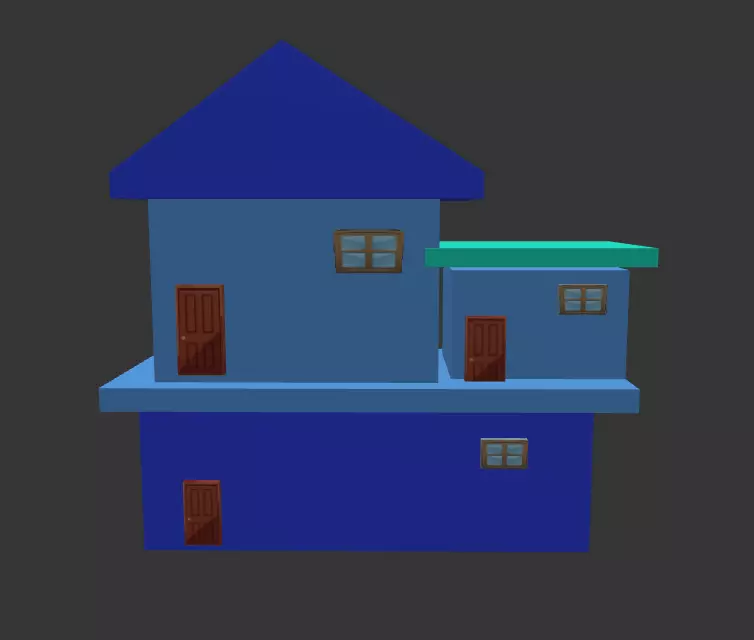 cartoon house  modal  Low-poly 3D model_0