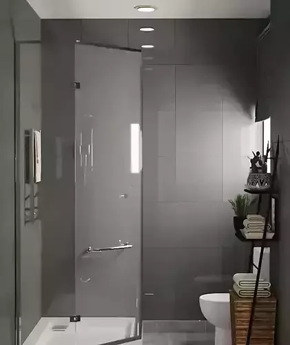 Bathroom with glass shower enclosure