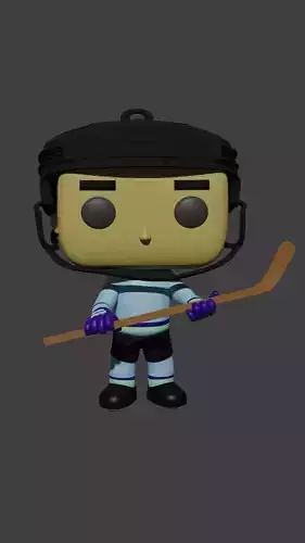 Hockey Hero Keychain Collectible Funko Pop 3D Model 3D print model