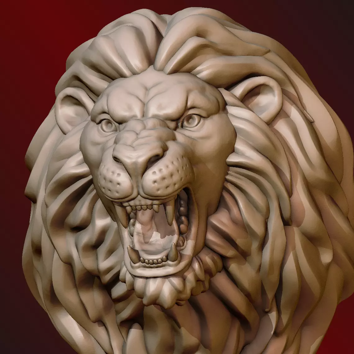 Lion Head 3D print model_0