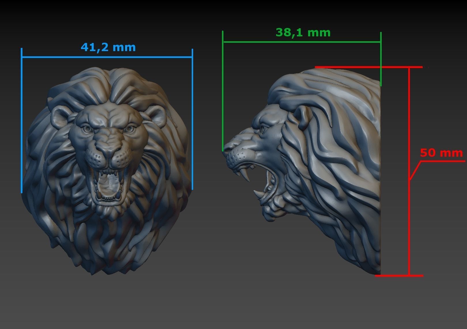 Lion Head 3D print model_21