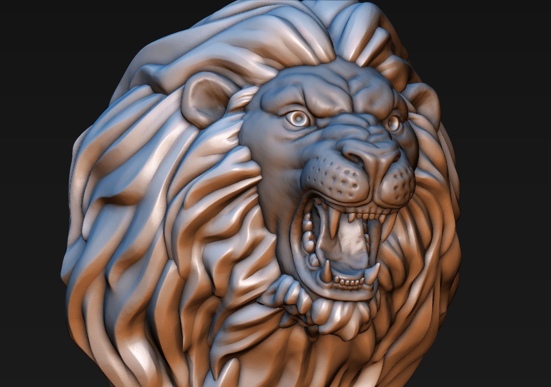 Lion Head 3D print model_1