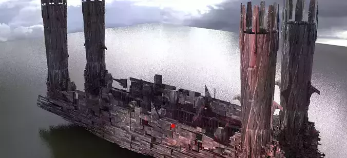 Ancient Sci-Fi ruin Bridge 2 3D model