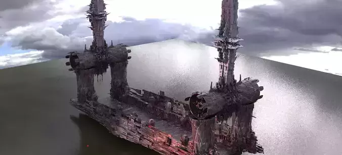 Ancient Sci-fi ruin Bridge Huge