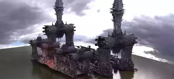 Ancient Sci-Fi ruin Bridge 3 versions