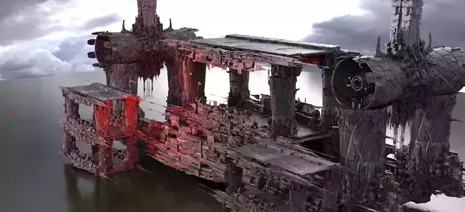 Ancient Sci-fi ruin Bridge Kit bash 