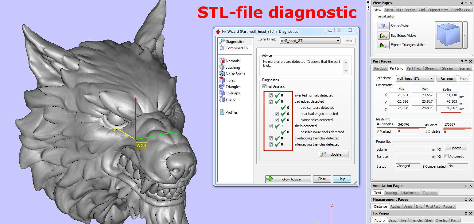Wolf head 3D print model_16