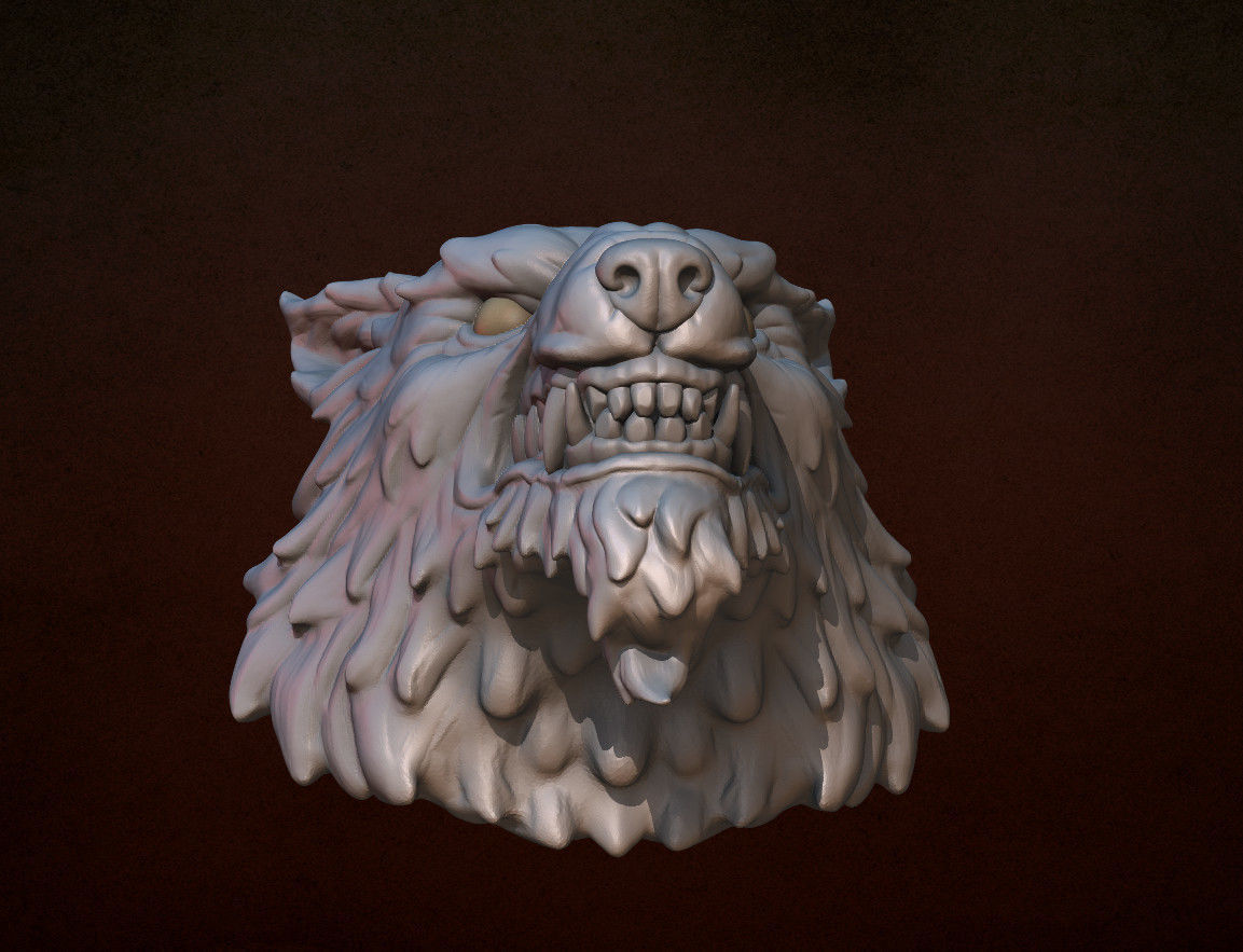 Wolf head 3D print model_6