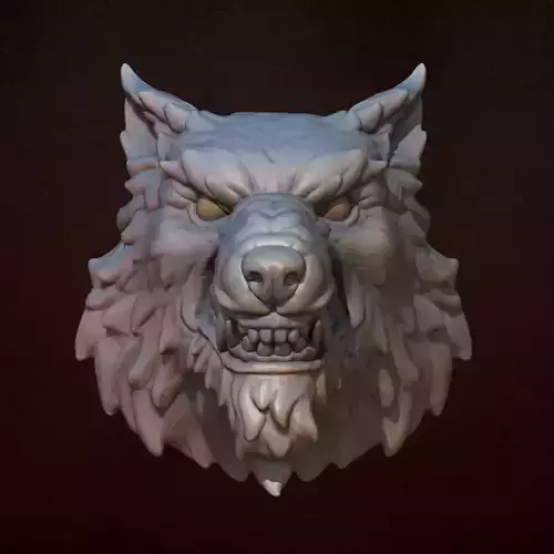 Wolf head 3D print model