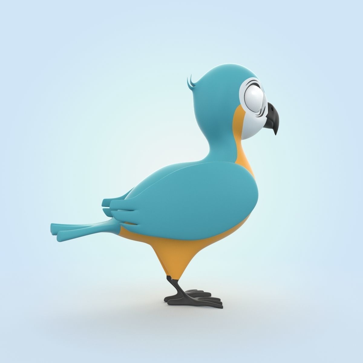 Macaw bird 3D model_1