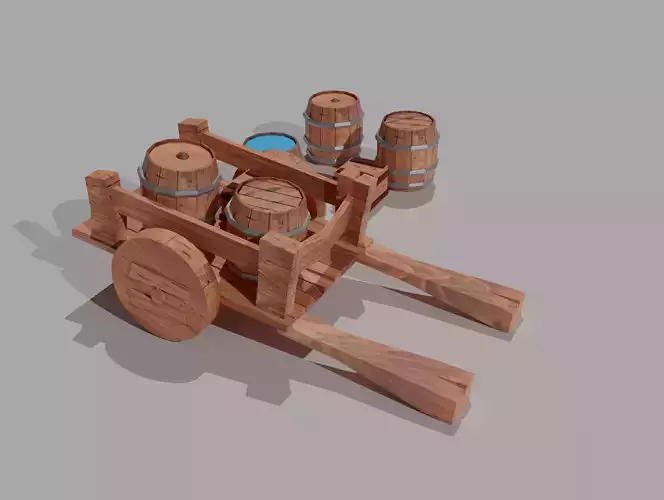 Low Poly Wooden Game assets Low-poly 3D model