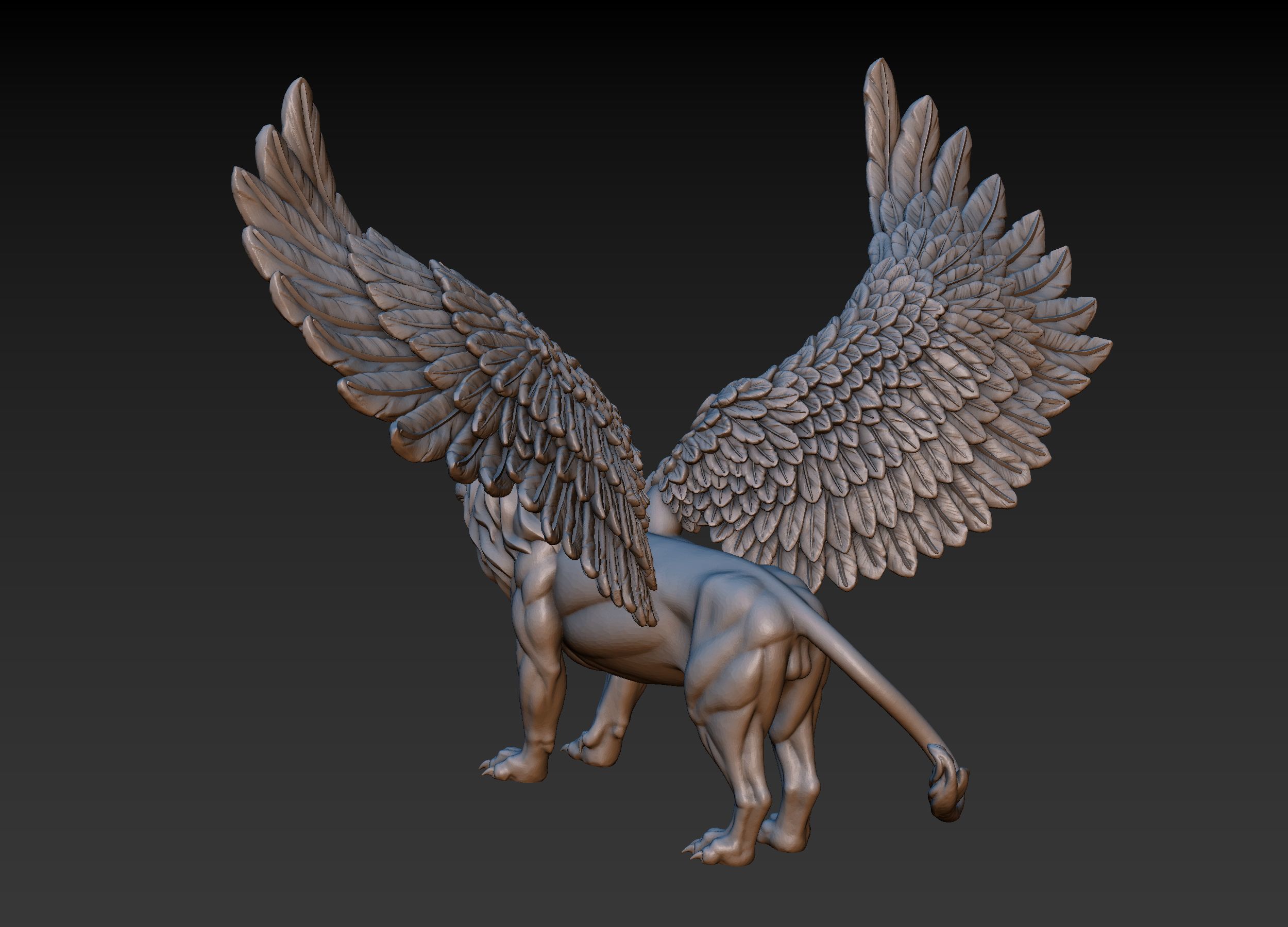 Winged Lion 3D print model_4