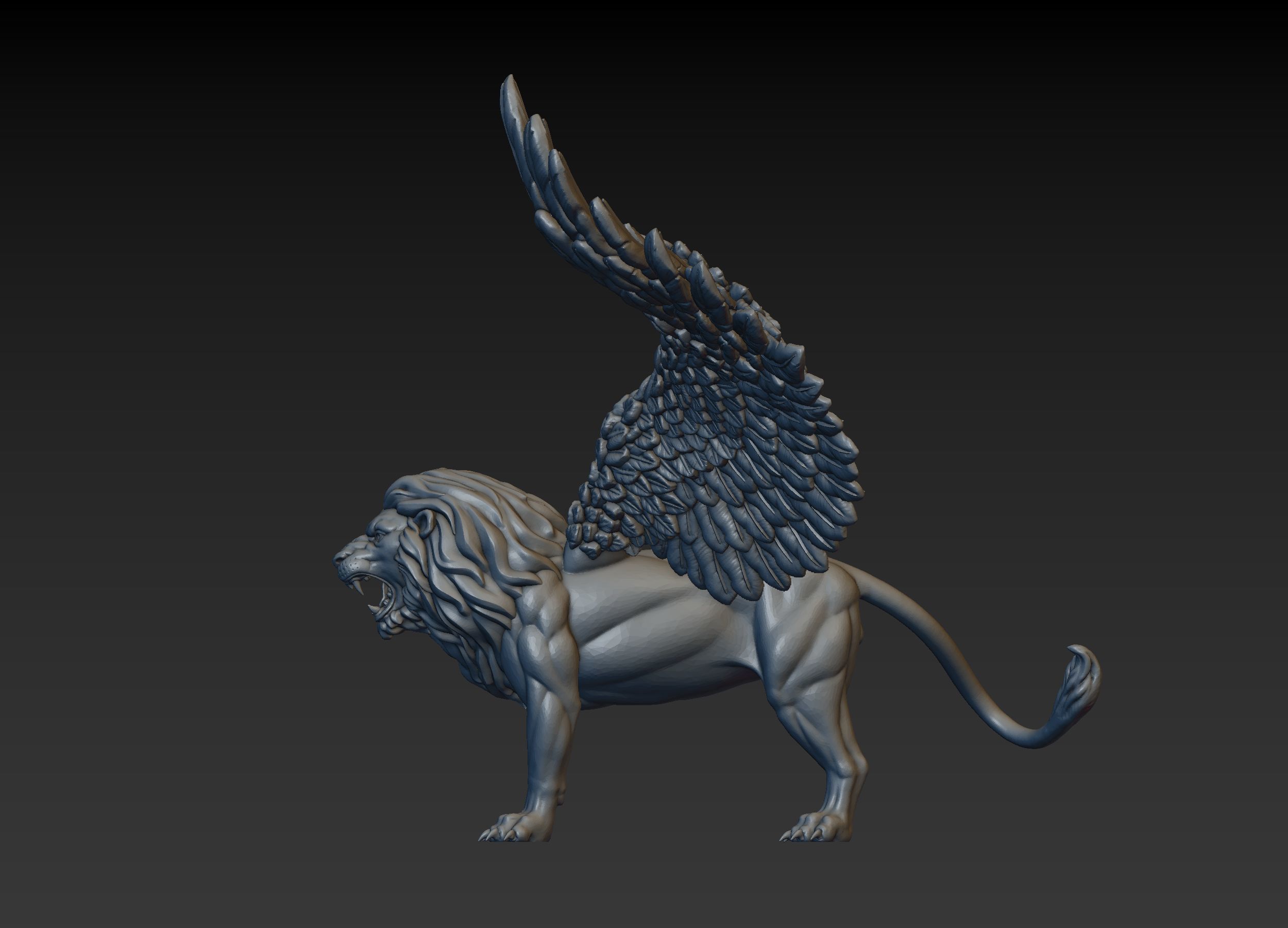 Winged Lion 3D print model_11