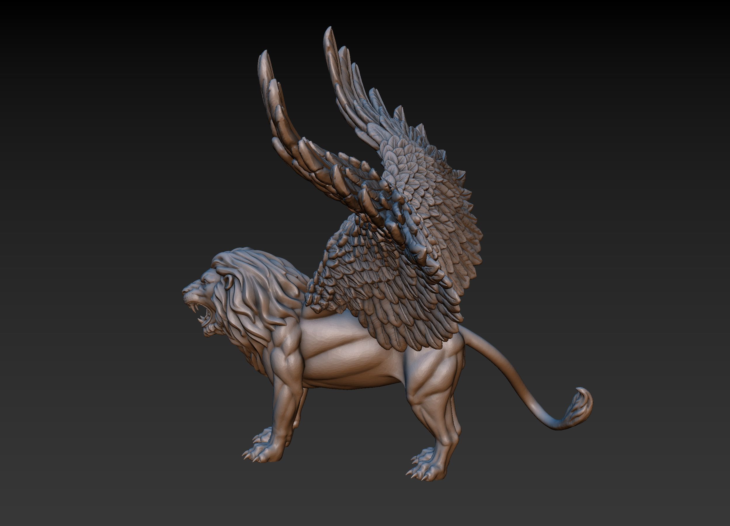 Winged Lion 3D print model_5