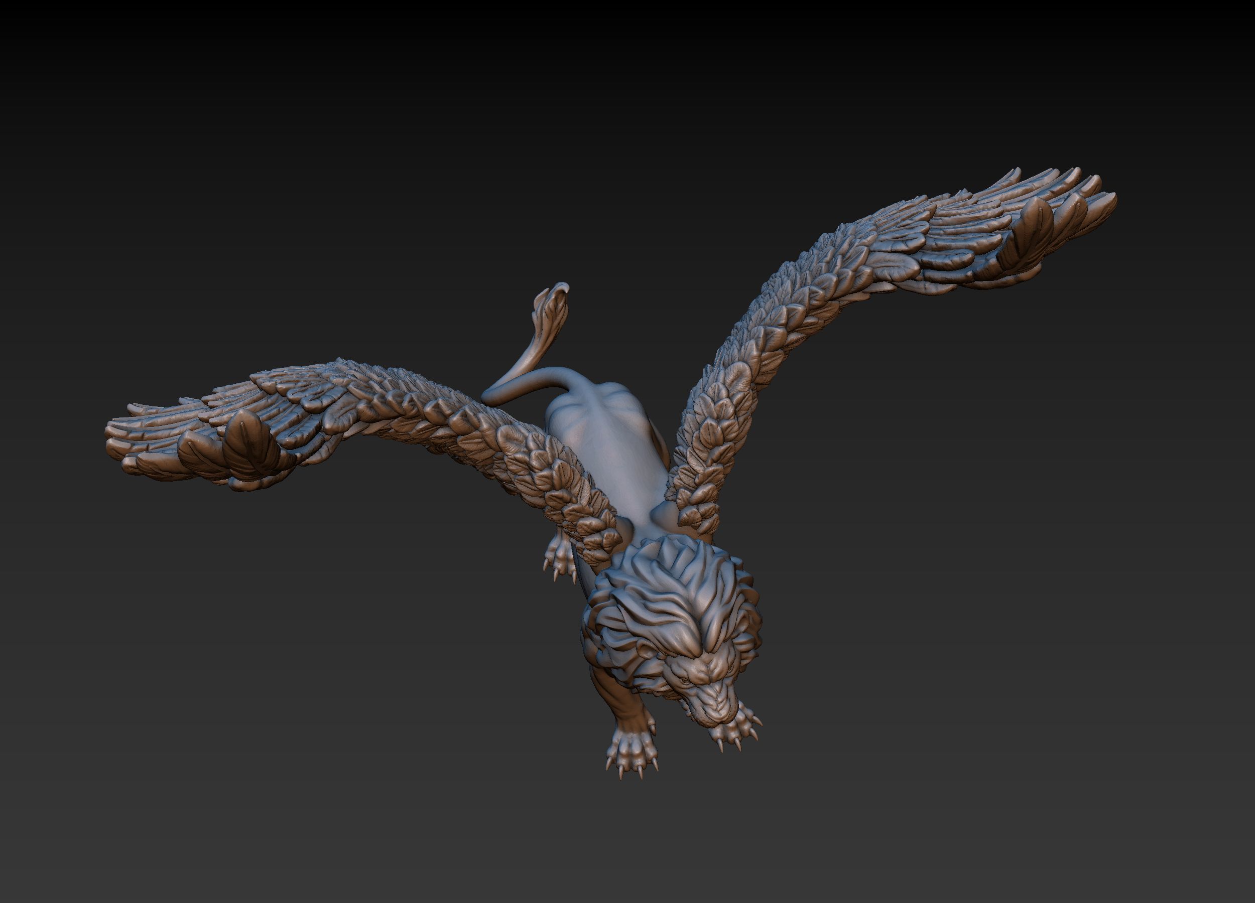 Winged Lion 3D print model_9
