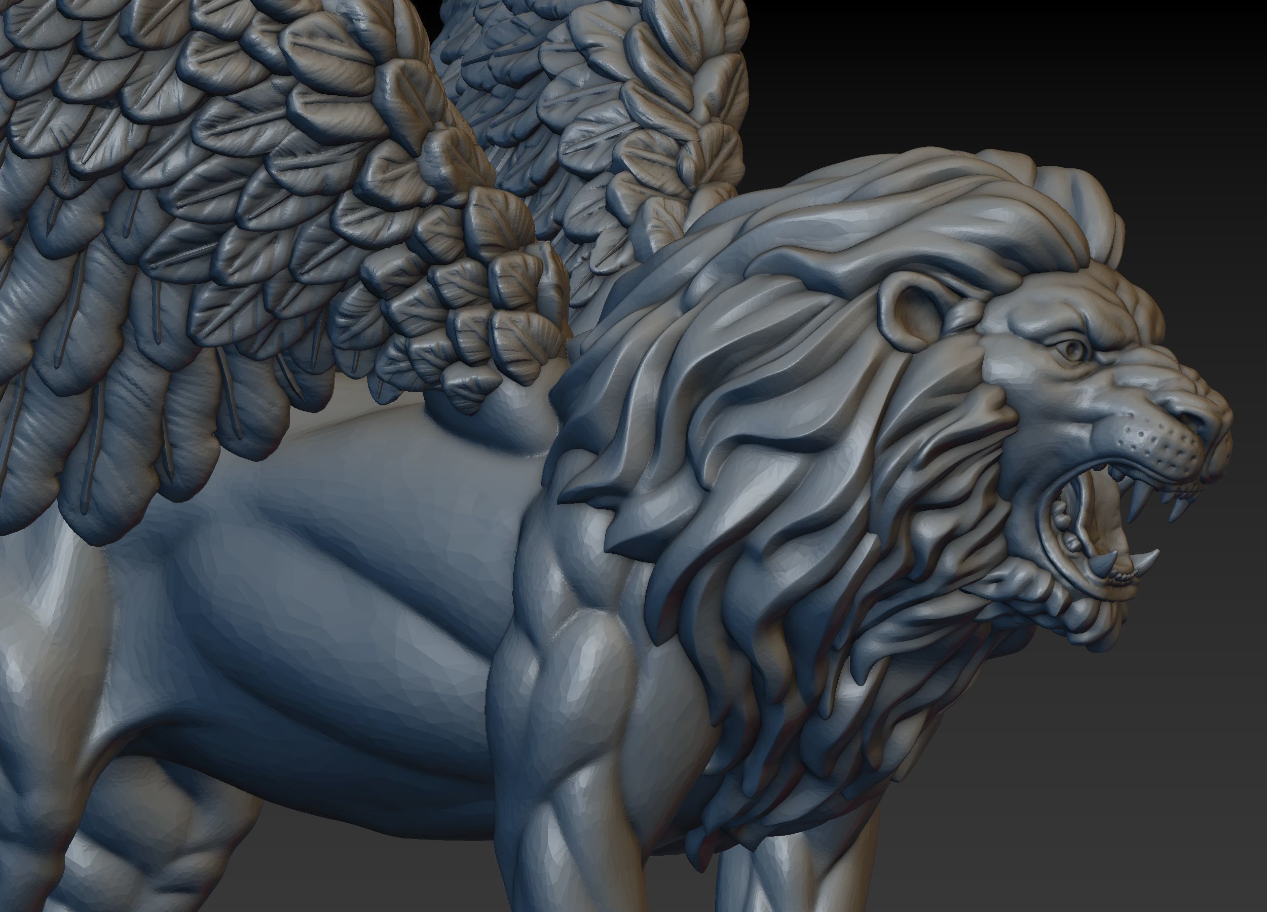 Winged Lion 3D print model_17