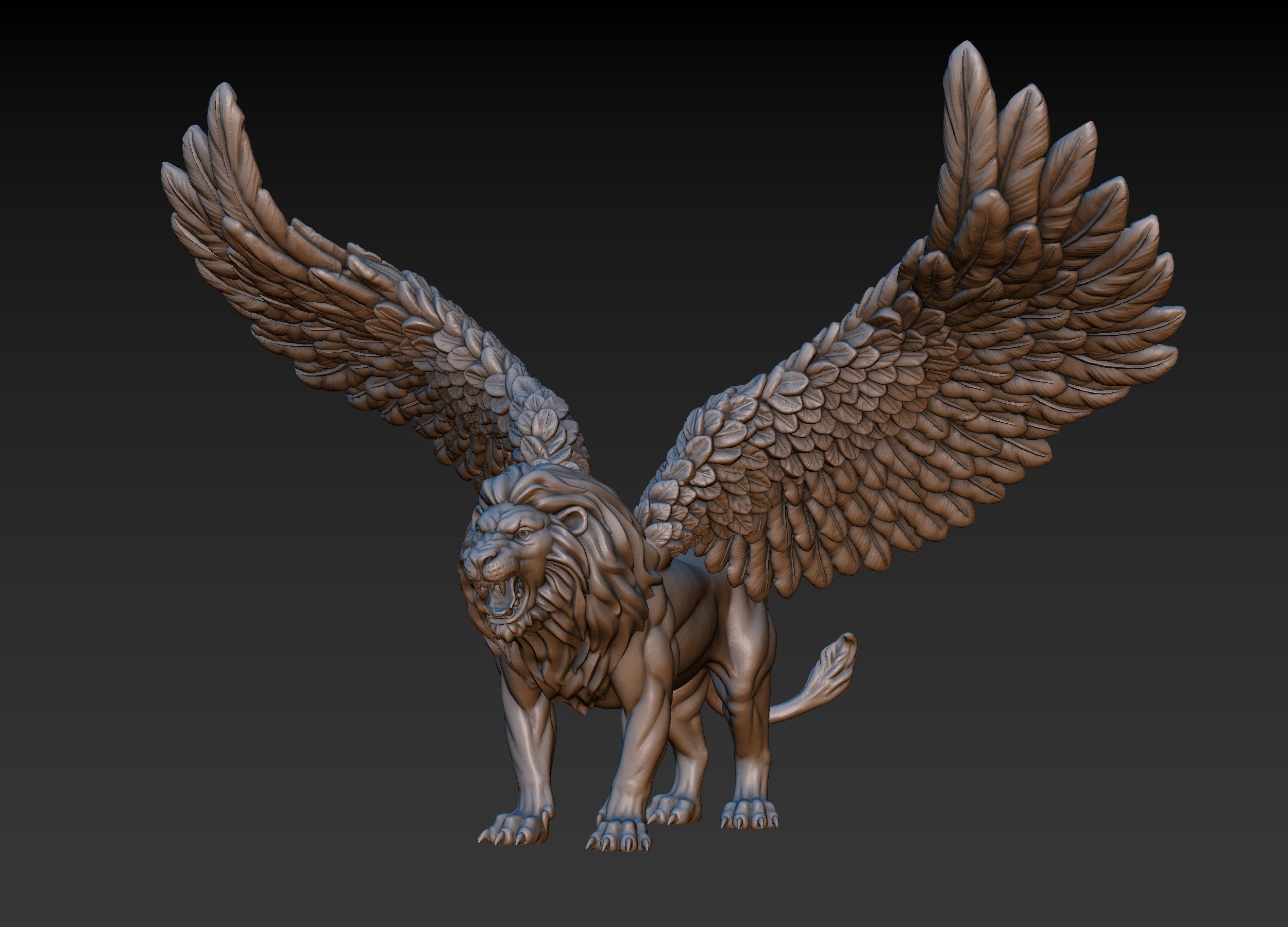 Winged Lion 3D print model_2