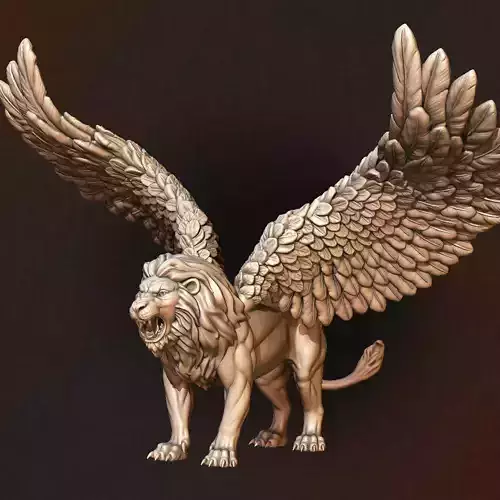Winged Lion 3D print model Winged Lion 3D print model