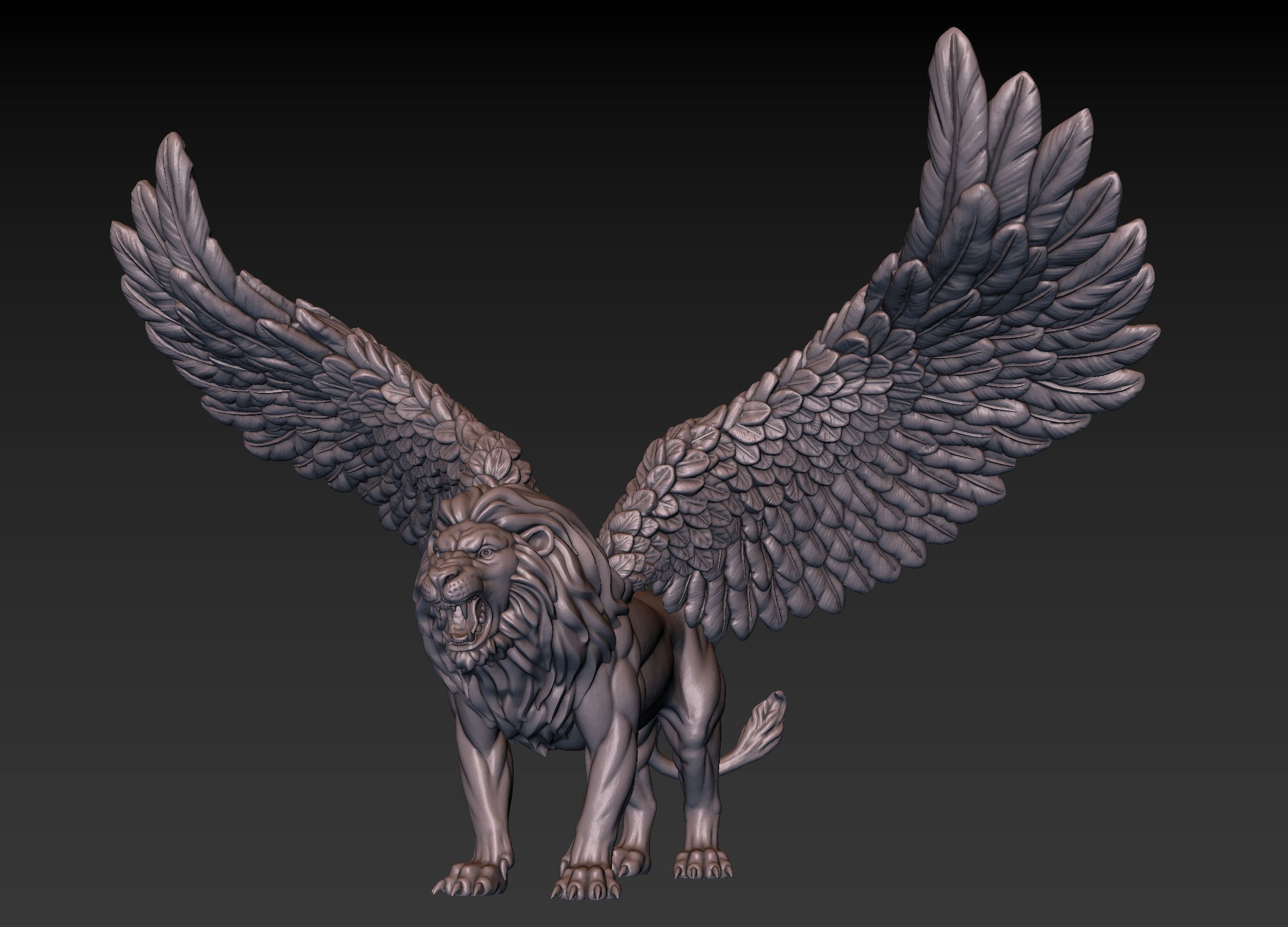 Winged Lion 3D print model_22