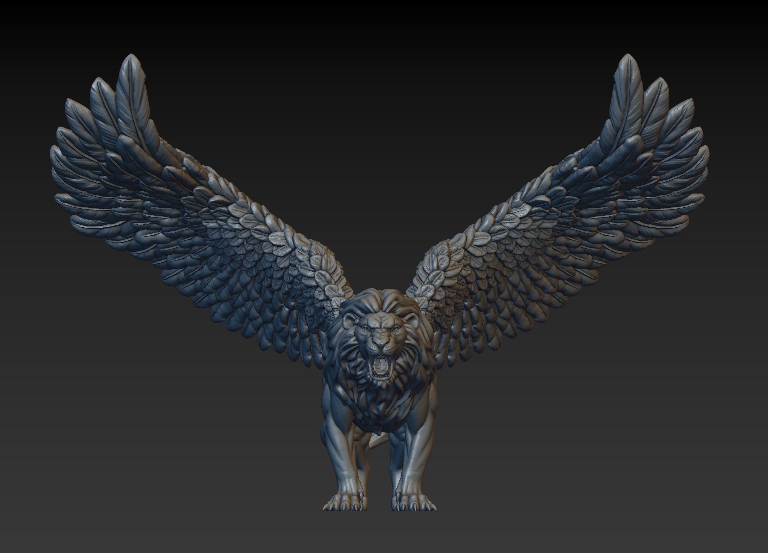 Winged Lion 3D print model_10