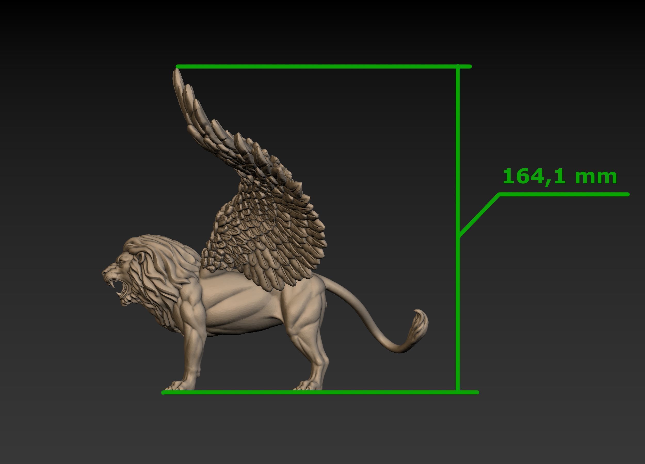 Winged Lion 3D print model_27