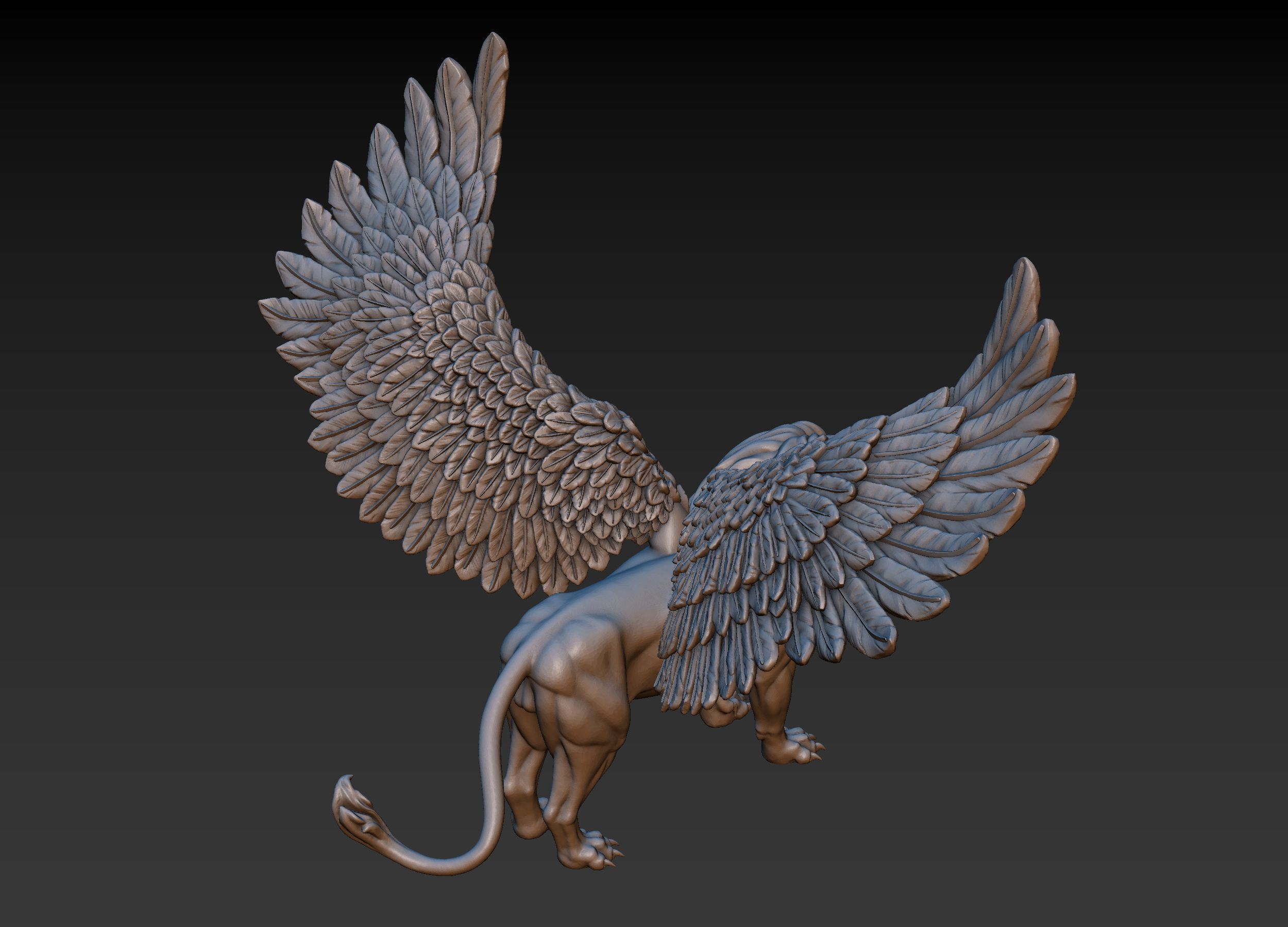 Winged Lion 3D print model_7