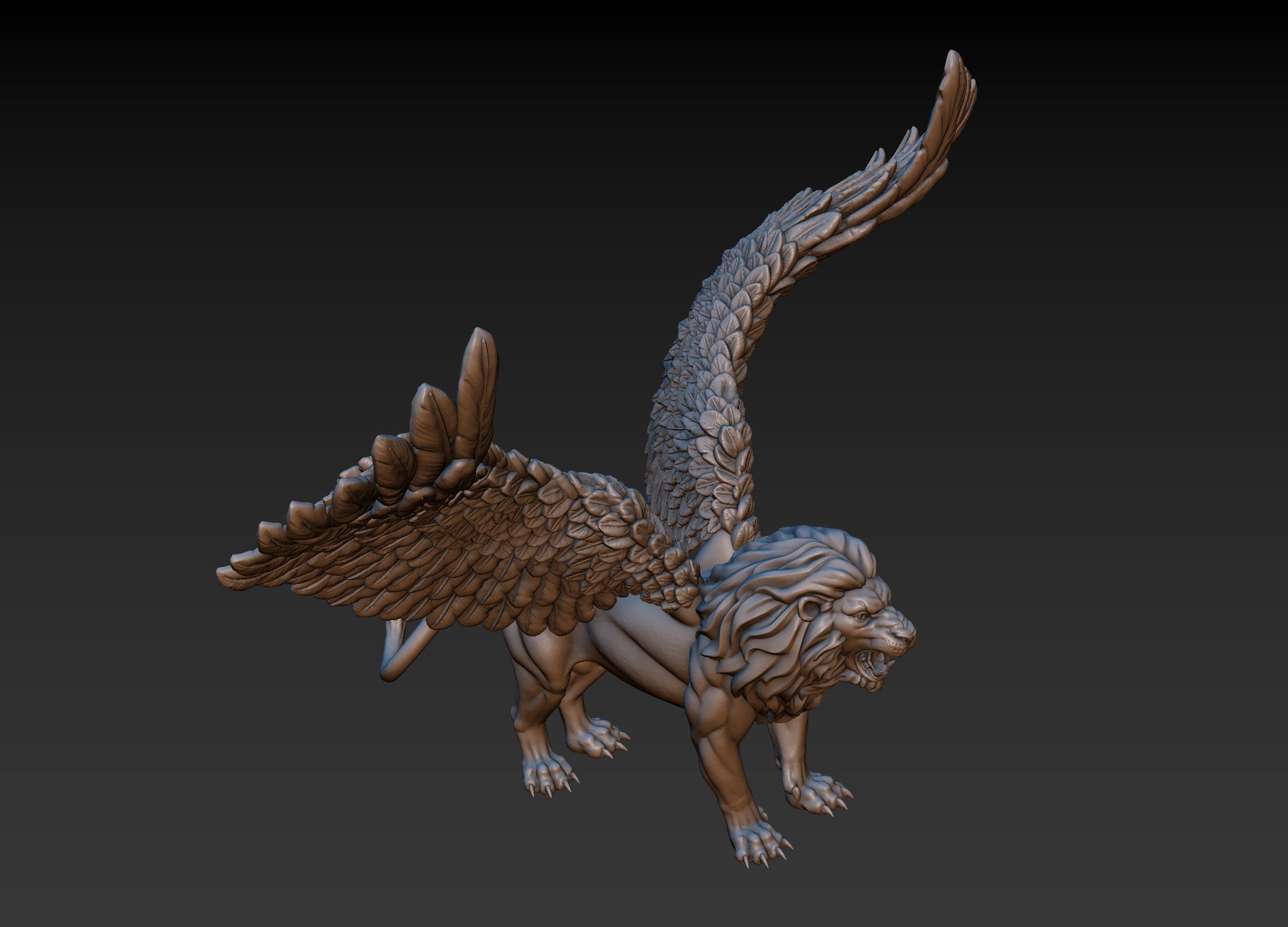 Winged Lion 3D print model_8
