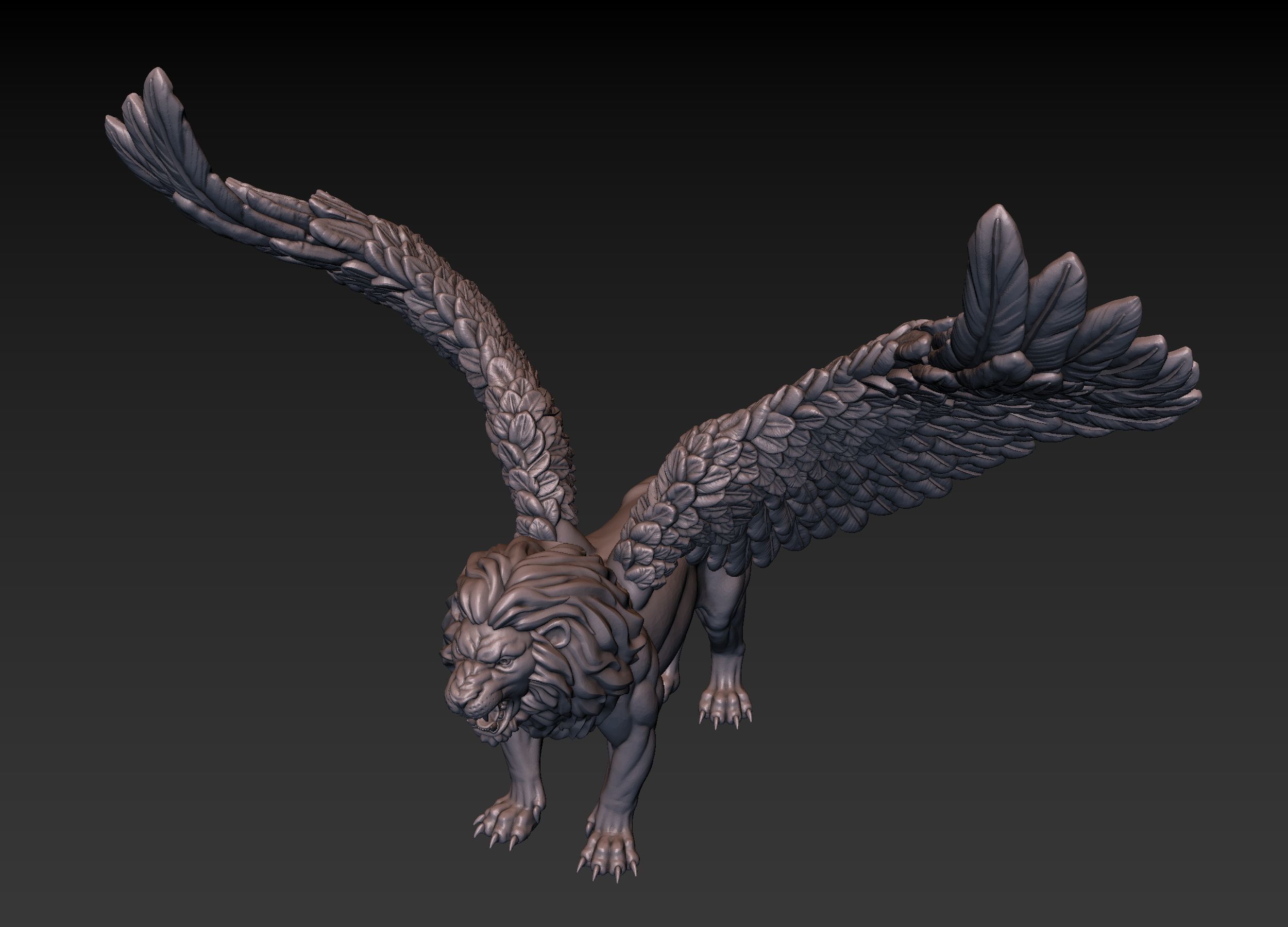 Winged Lion 3D print model_23